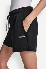 HIGH-RISE LOGO SWEAT SHORTS - Black/Silver - 2