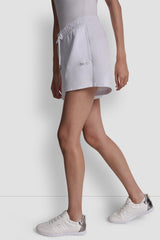 HIGH-RISE LOGO SWEAT SHORTS - White/Silver - 4