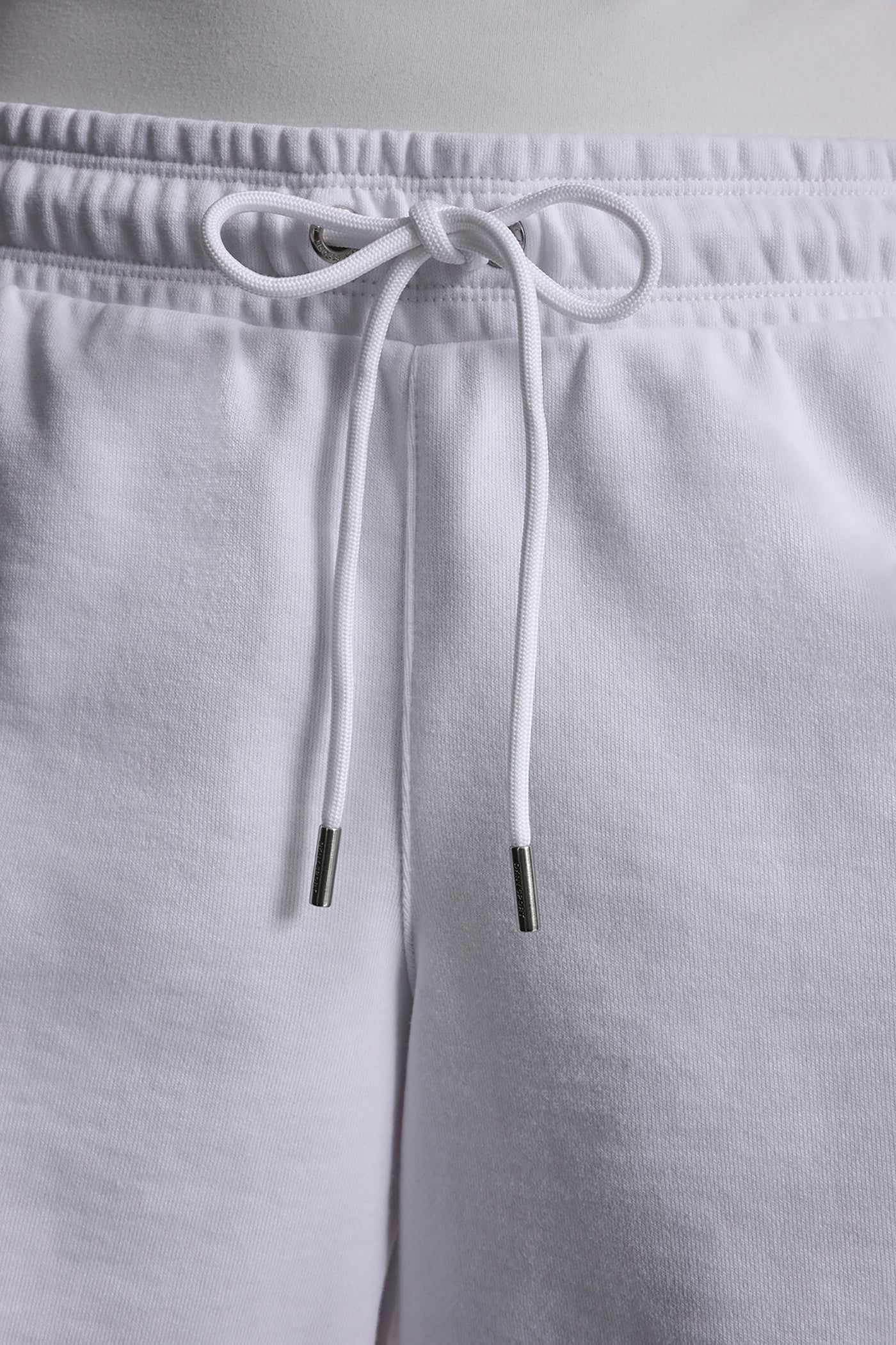 HIGH-RISE LOGO SWEAT SHORTS - White/Silver - 7