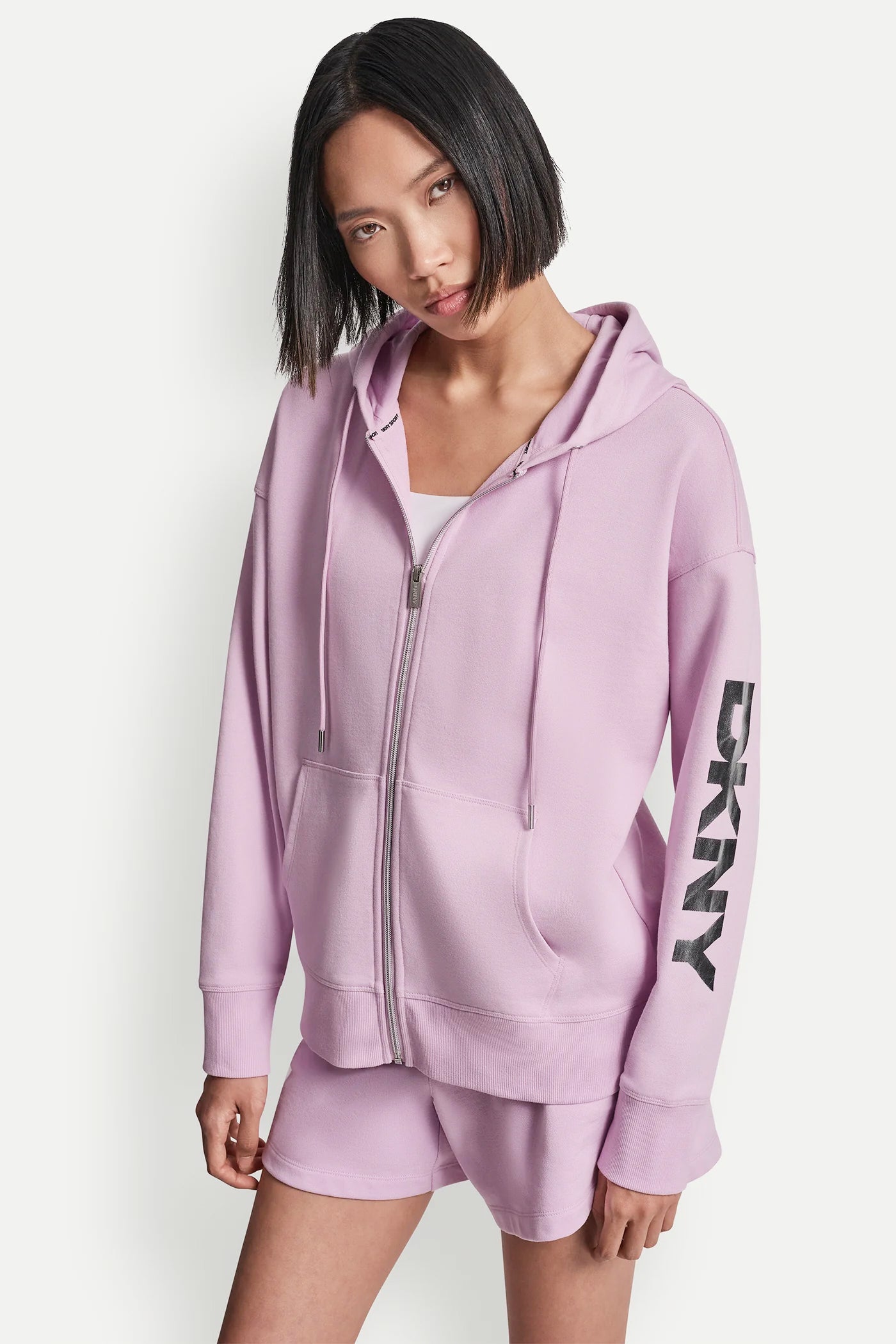 FOIL LOGO FULL-ZIP HOODIE - Pink Lavender/Silver - 5