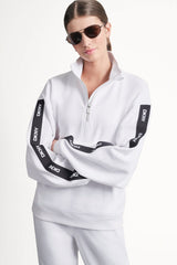 LOGO QUARTER-ZIP SWEATSHIRT - White - 1