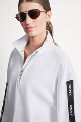 LOGO QUARTER-ZIP SWEATSHIRT - White - 2