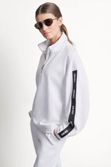 LOGO QUARTER-ZIP SWEATSHIRT - White - 4