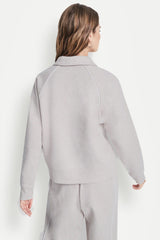 PIPED LOGO POLO SWEATSHIRT - Cortado Heather/White - 3