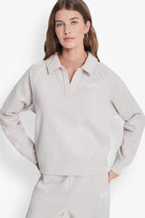 PIPED LOGO POLO SWEATSHIRT - Cortado Heather/White - 2