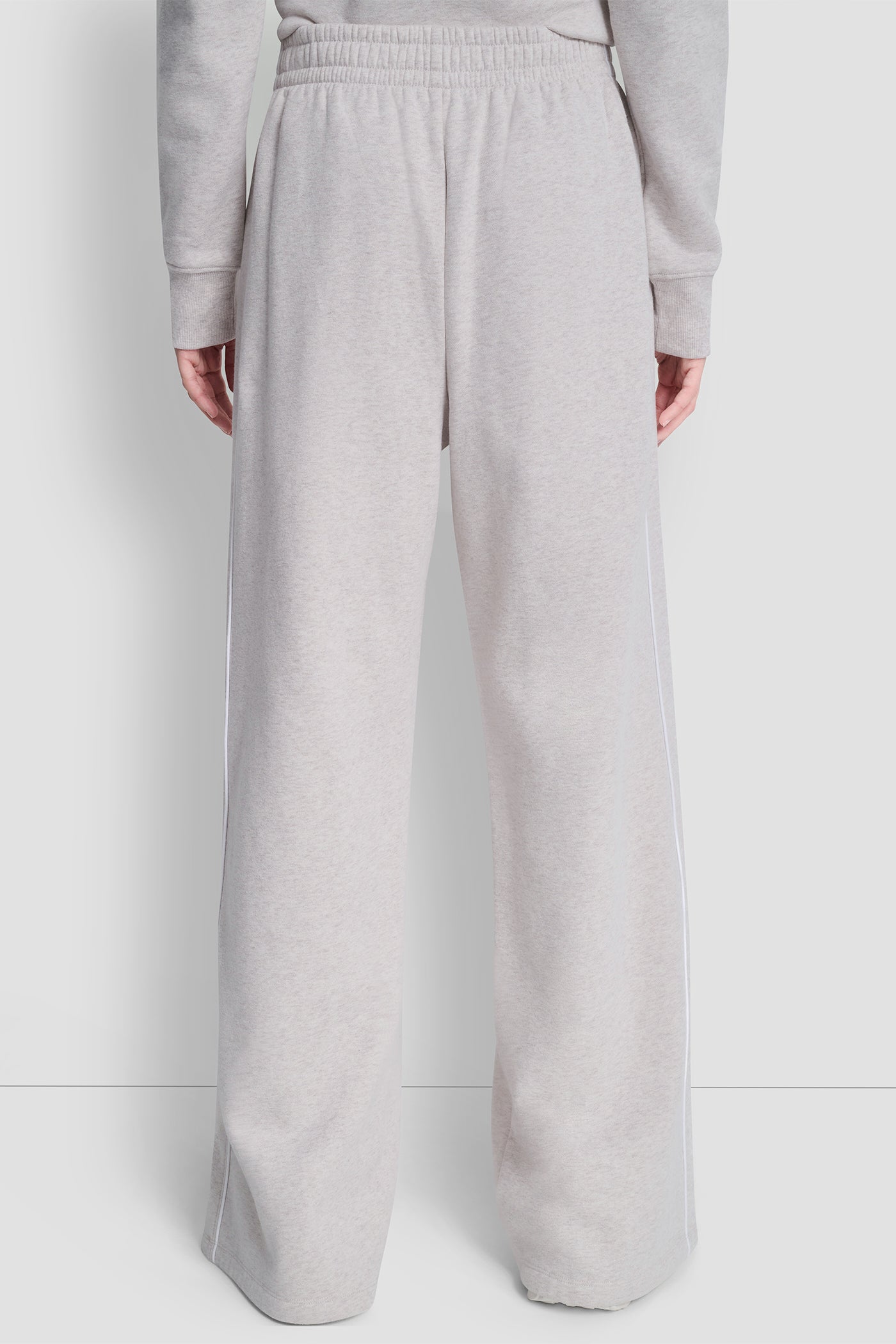 HIGH-RISE PIPED TRACK PANTS - Cortado Heather/White - 3