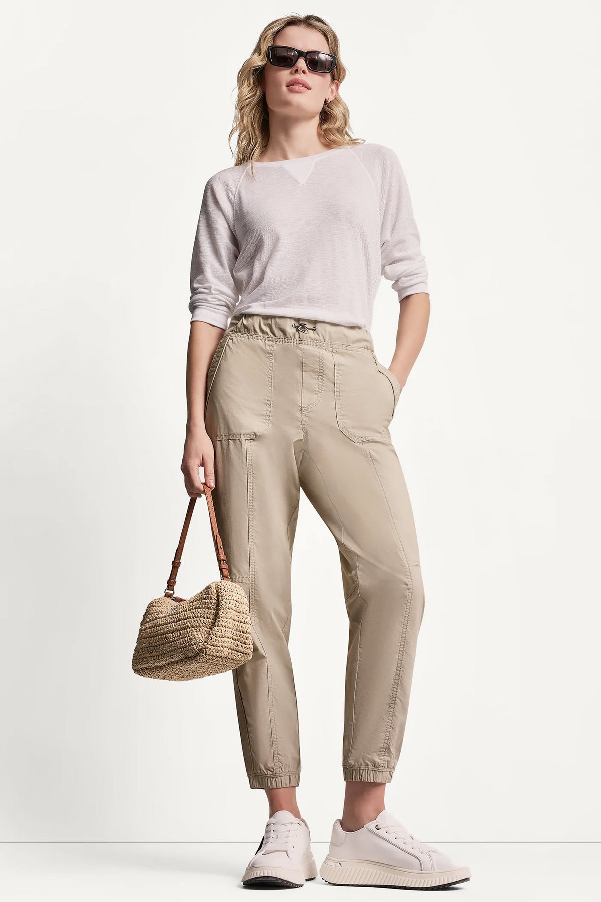 HIGH-RISE SLIM UTILITY JOGGER - Pebble - 1