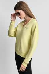 METALLIC BUBBLE LOGO V-NECK PULLOVER - Lemon Light - 4