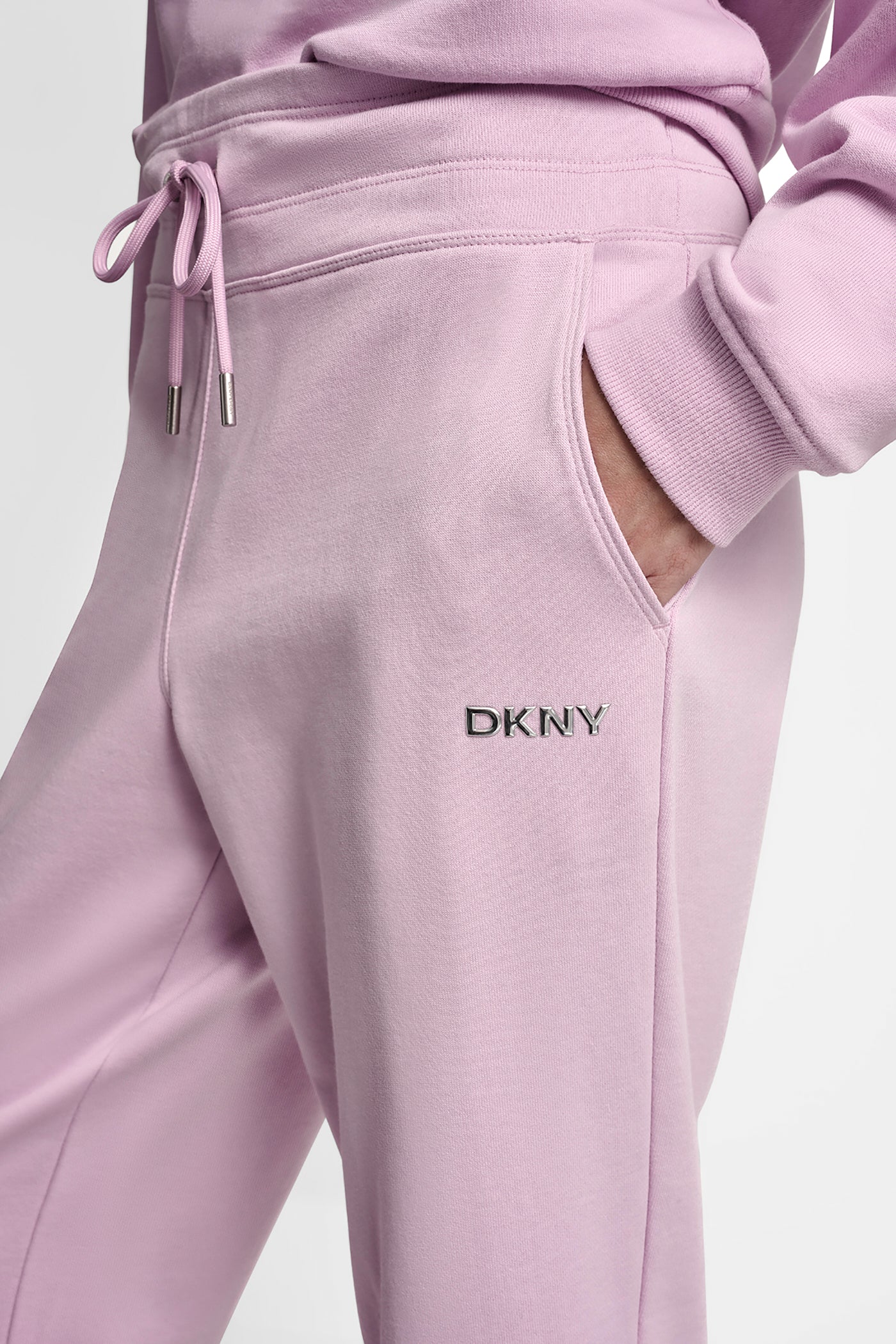 METALLIC BUBBLE LOGO CROPPED HIGH-RISE PANTS - Pink Lavender - 5