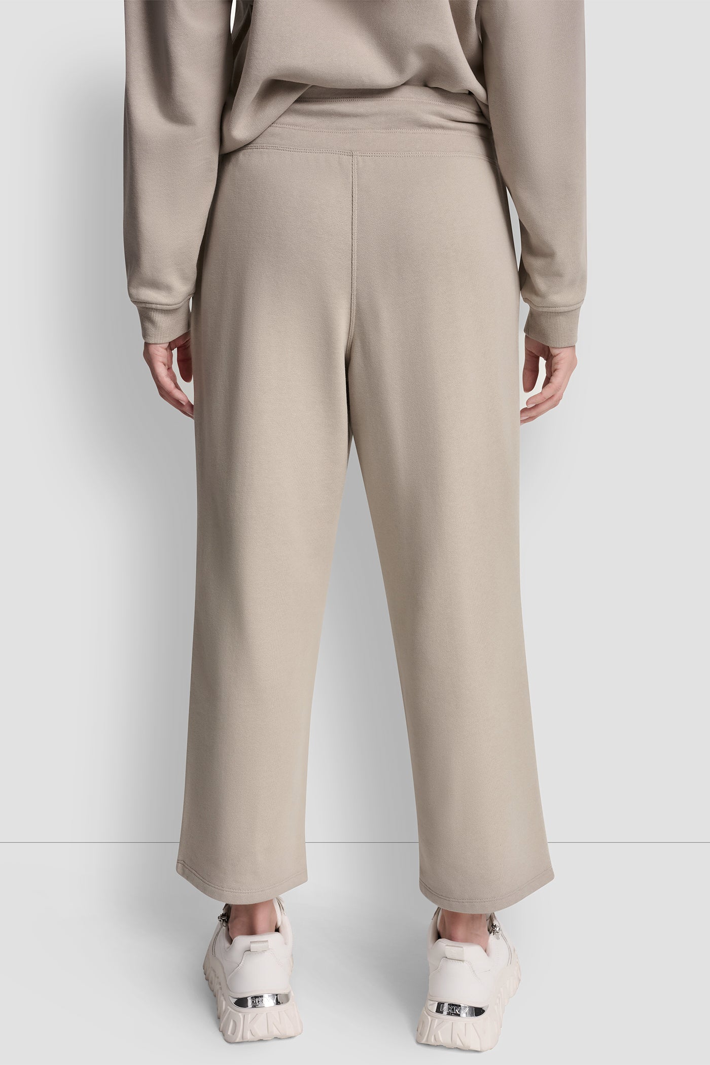 METALLIC BUBBLE LOGO CROPPED HIGH-RISE PANTS - Pebble - 3