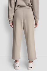 METALLIC BUBBLE LOGO CROPPED HIGH-RISE PANTS - Pebble - 3
