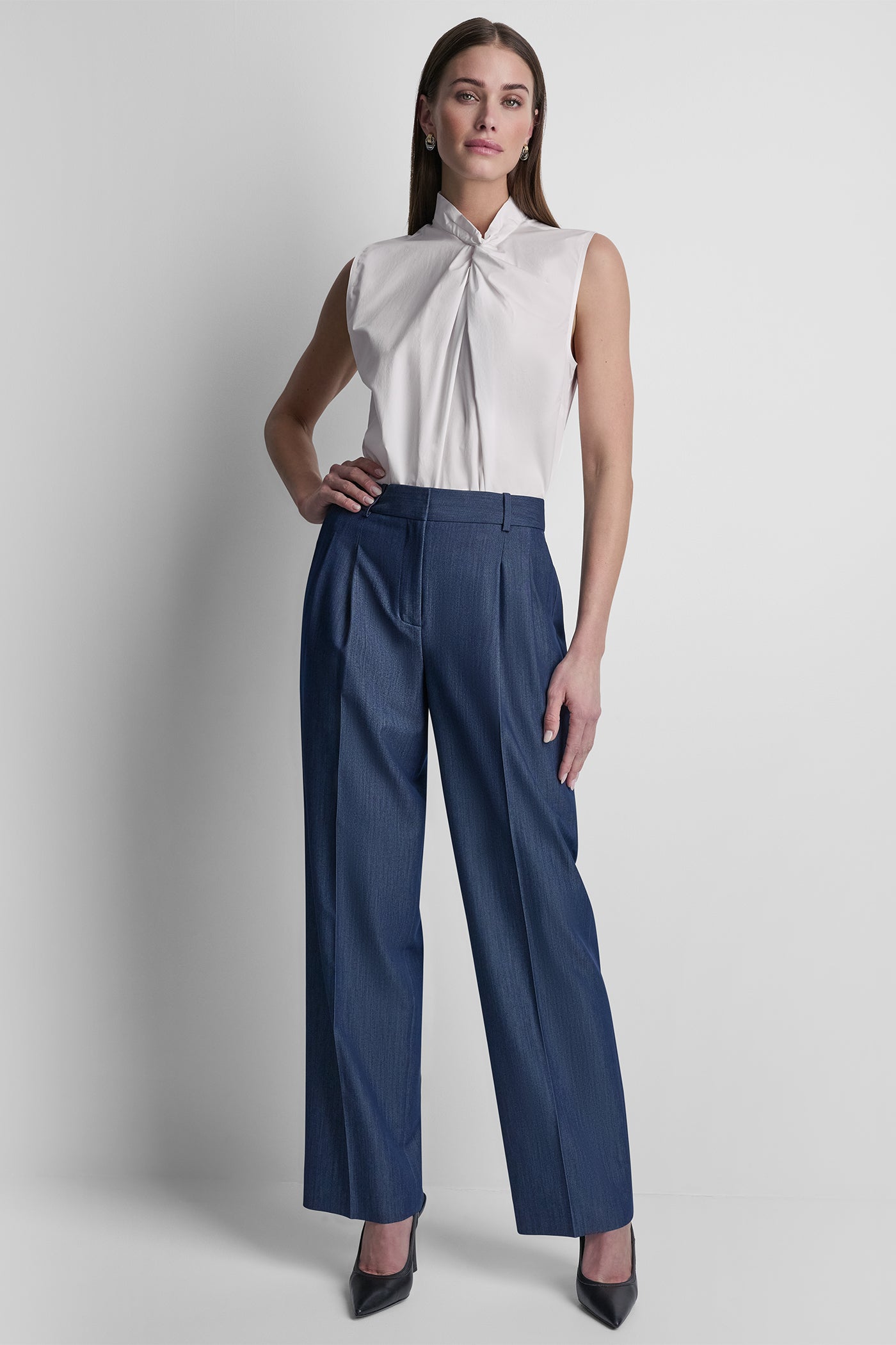 STRAIGHT LEG TROUSER - Dark Navy - 1