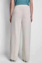 MID-RISE PINSTRIPE TROUSER - Coconut/Cameo Blue Stripe - 3