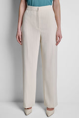 MID-RISE PINSTRIPE TROUSER - Coconut/Cameo Blue Stripe - 1