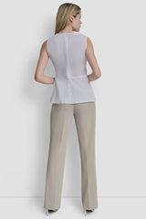 FRONT RUCHED SLEEVELESS TOP - White - 3