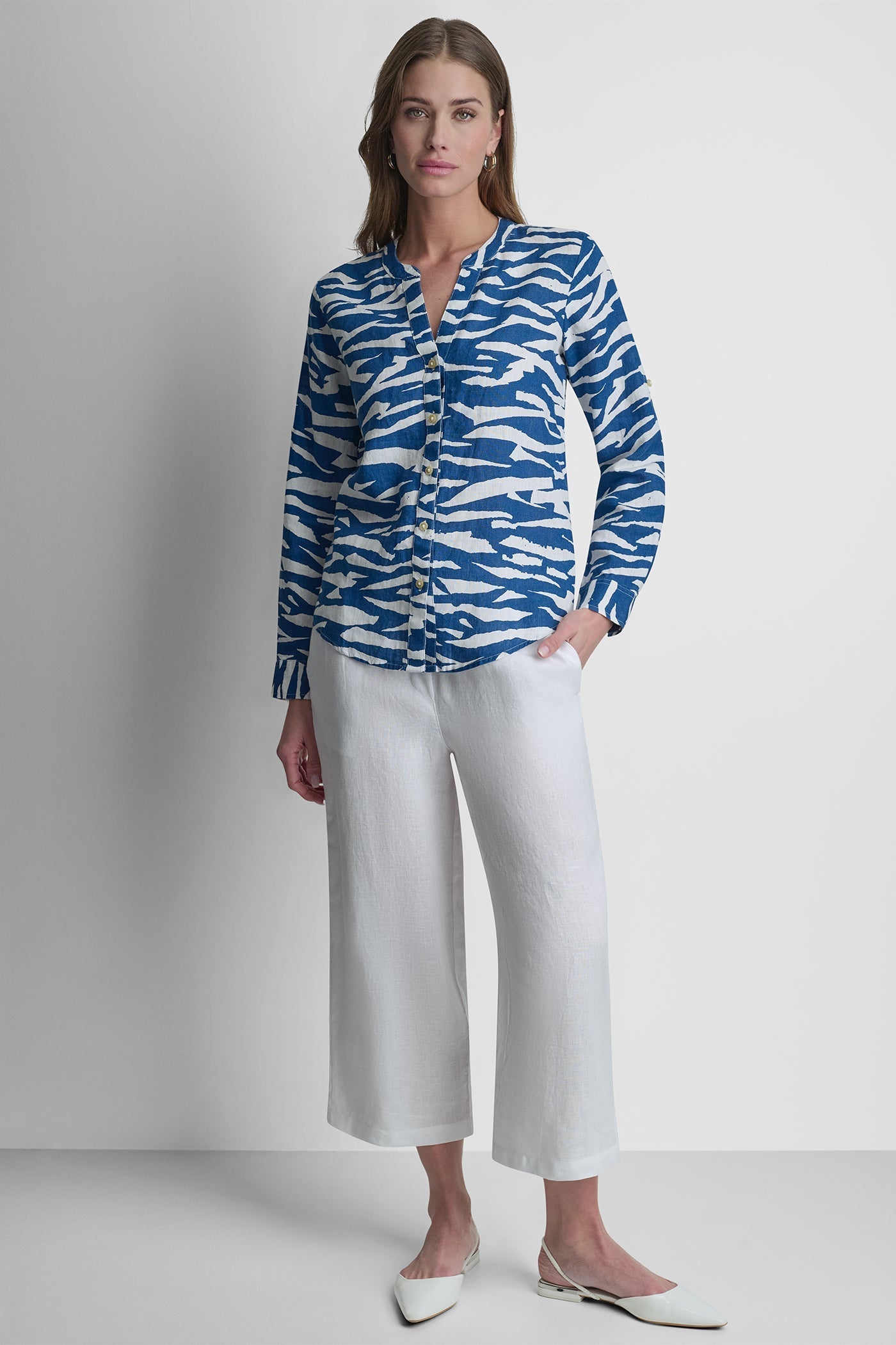 LINEN PRINTED SHIRT - Tidal Break - 5