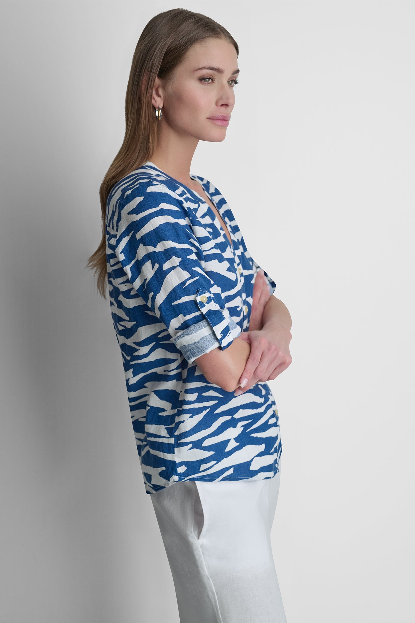 LINEN PRINTED SHIRT - Tidal Break - 4