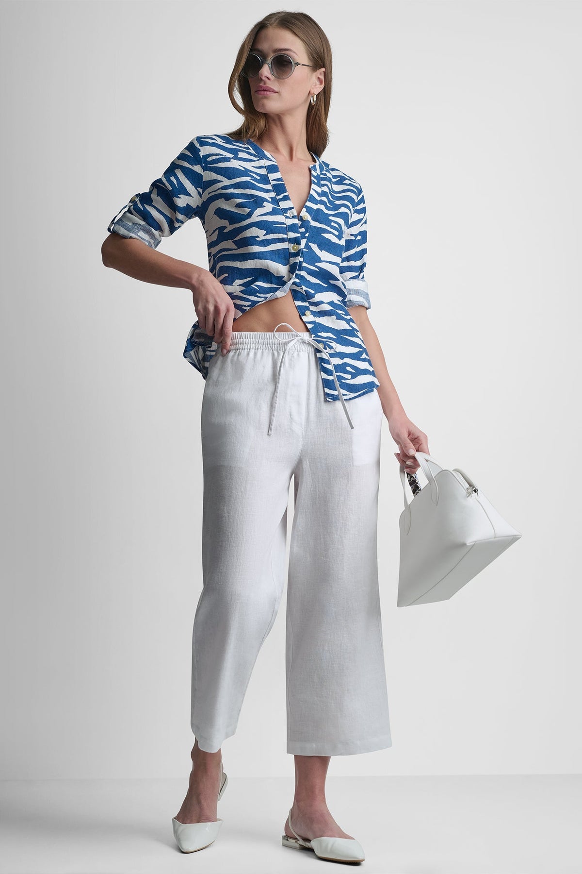 LINEN PRINTED SHIRT - Tidal Break - 1