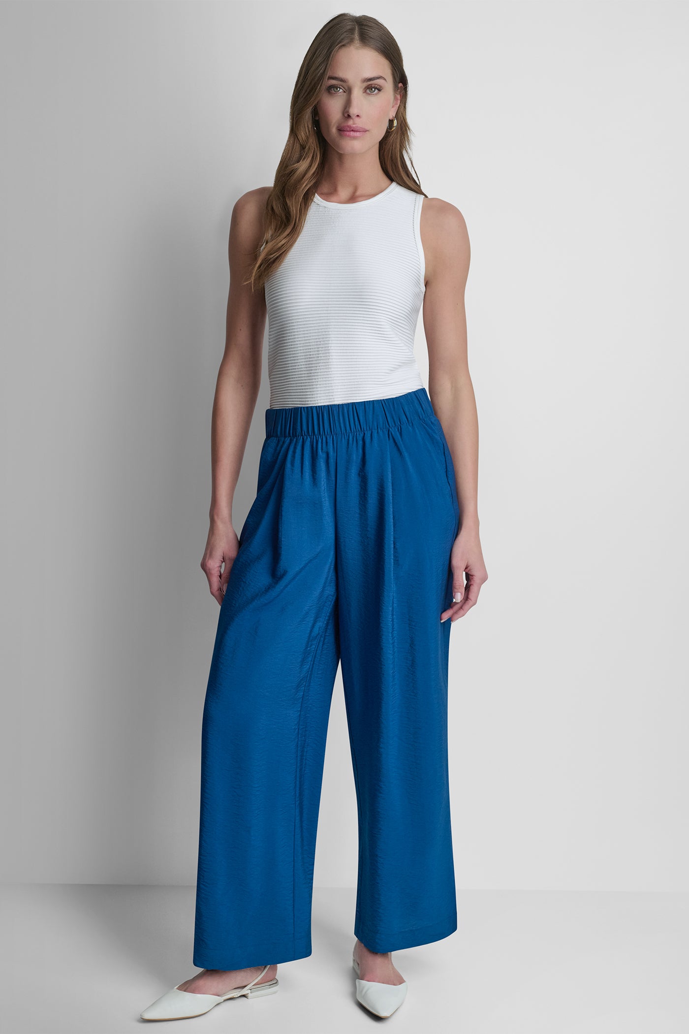MID-RISE WIDE LEG PANT - Admiral - 5