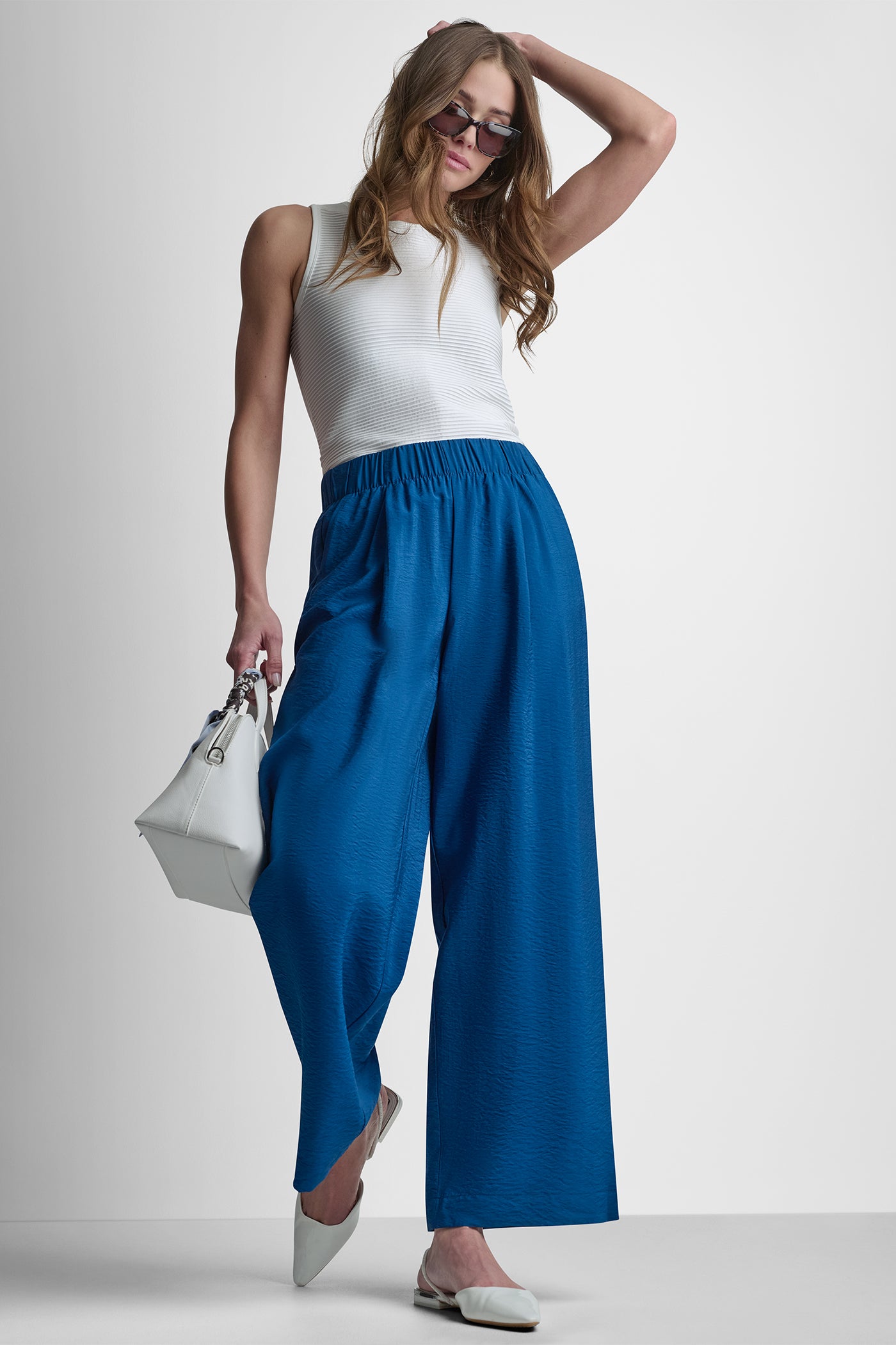MID-RISE WIDE LEG PANT - Admiral - 6
