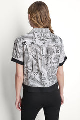 PRINTED CAMP SHIRT - NY Toile White - 3