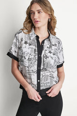 PRINTED CAMP SHIRT - NY Toile White - 1