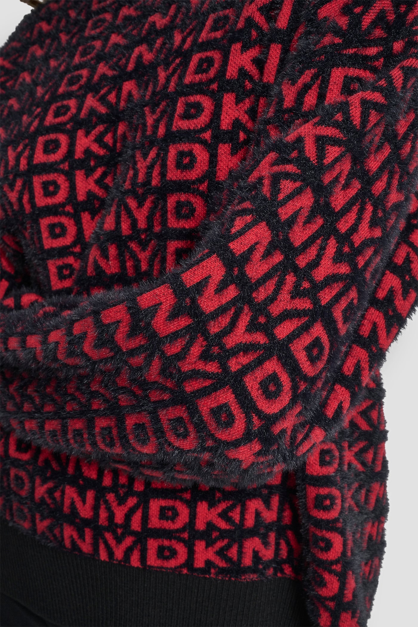 FUR ALL OVER LOGO SWEATER - BLACK/CITY CRIMSON - 6
