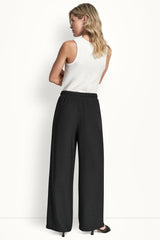SEAMED WIDE LEG PULL-ON PANT - Black - 3