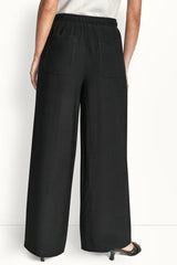 SEAMED WIDE LEG PULL-ON PANT - Black - 4