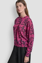 GRAFFITI HEART SWEATER - Hot Pink Graffiti Heart - 4