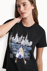 STATUE OF LIBERTY CONVERSATIONAL T-SHIRT - Black - 1