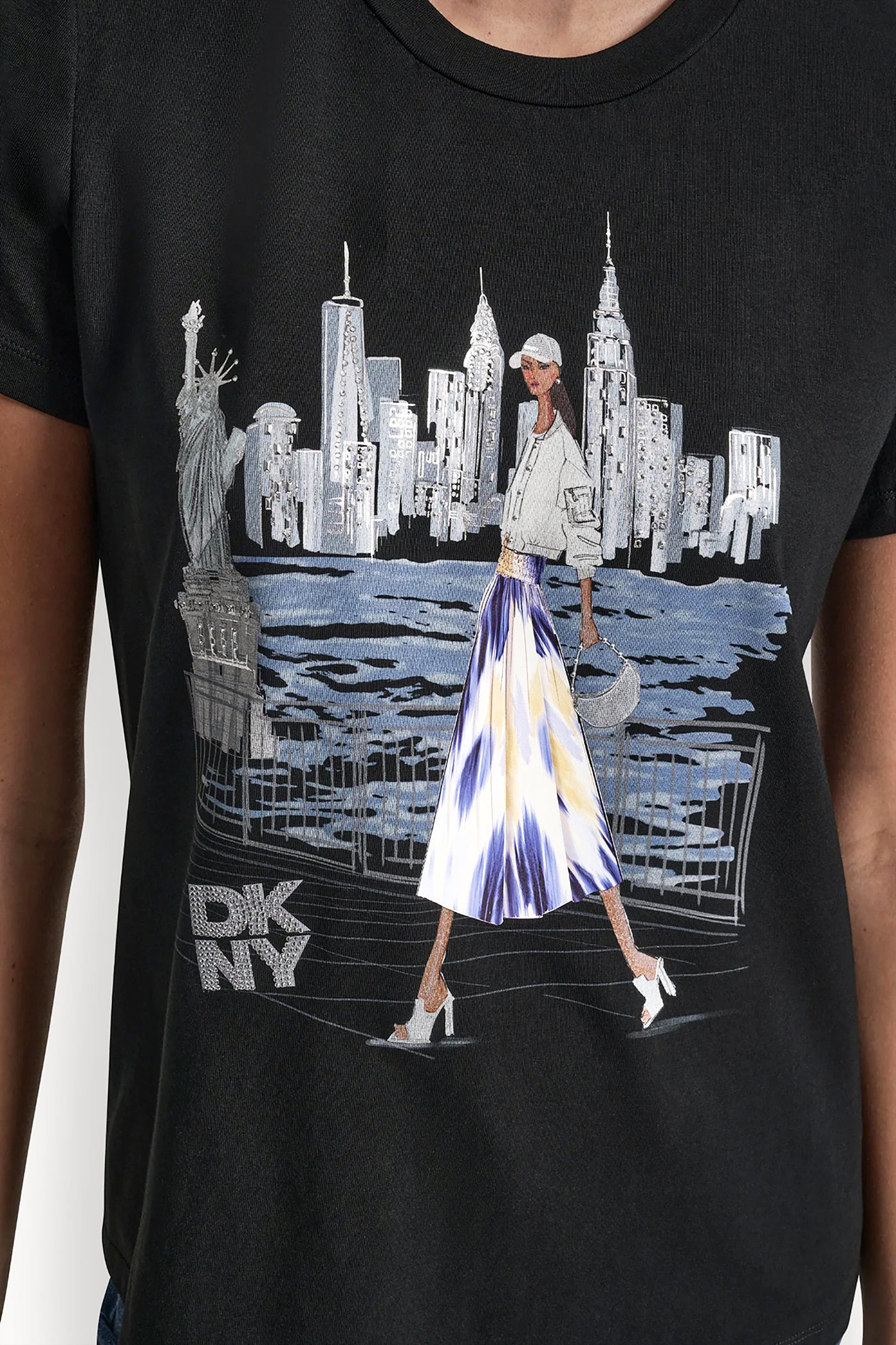 STATUE OF LIBERTY CONVERSATIONAL T-SHIRT - Black - 5
