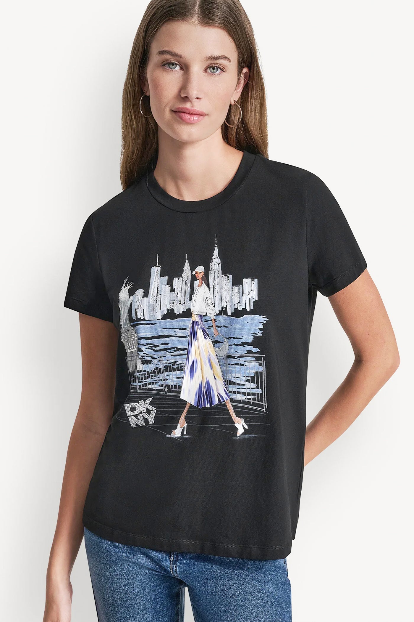 STATUE OF LIBERTY CONVERSATIONAL T-SHIRT - Black - 2
