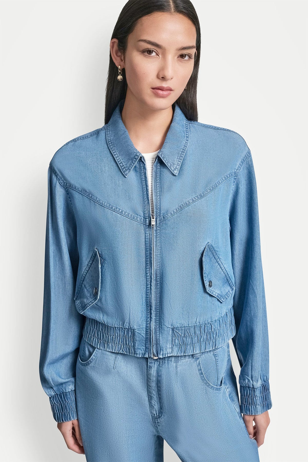 TENCEL BOMBER JACKET - Stream - 1