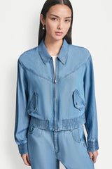 TENCEL BOMBER JACKET - Stream - 1
