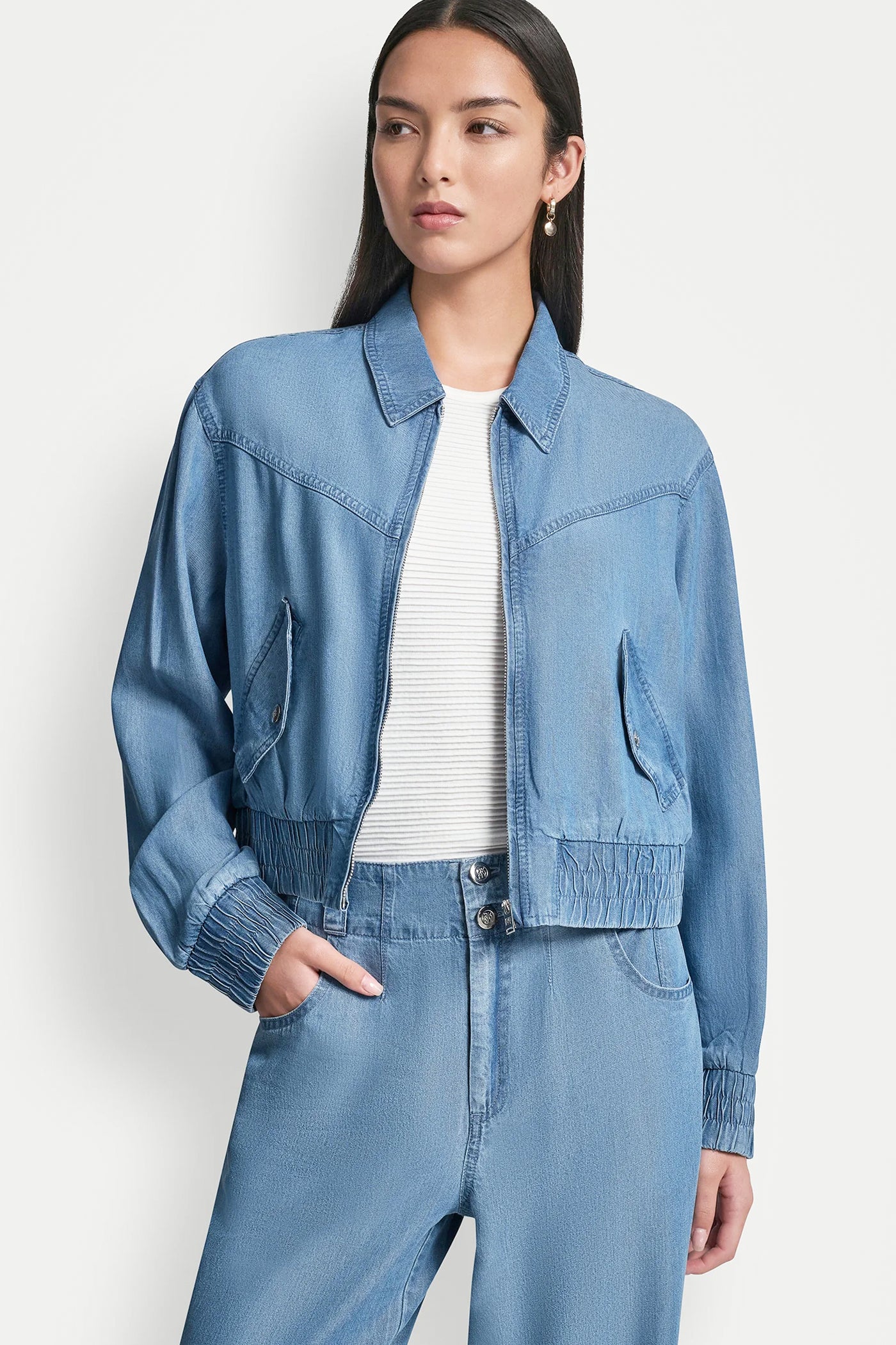 TENCEL BOMBER JACKET - Stream - 5