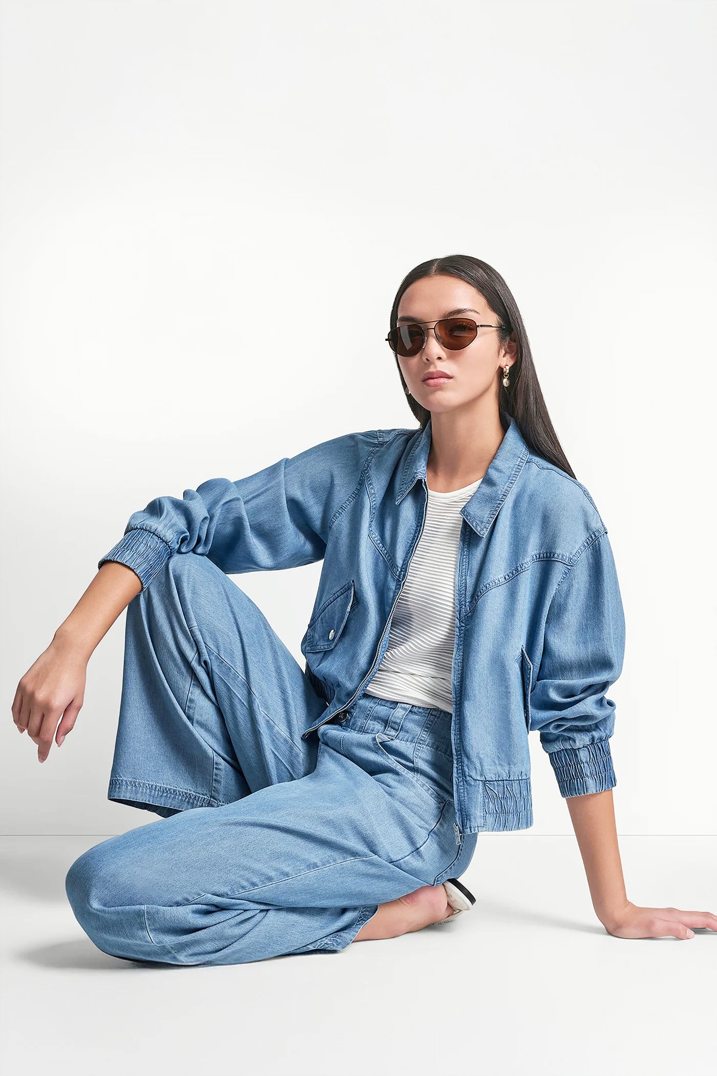 TENCEL BOMBER JACKET - Stream - 9