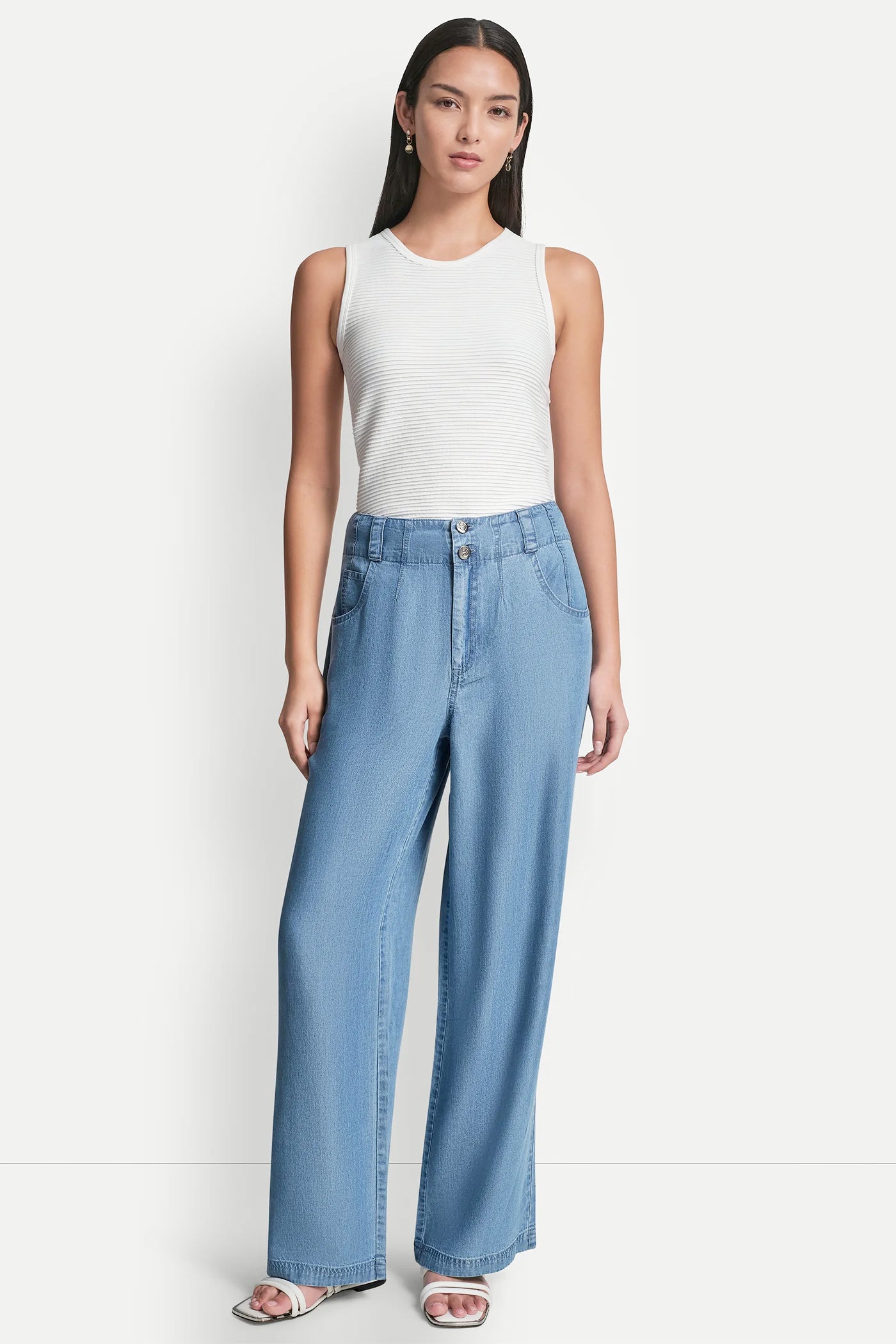 HIGH-RISE TENCEL WIDE LEG TROUSER JEAN - Stream - 5