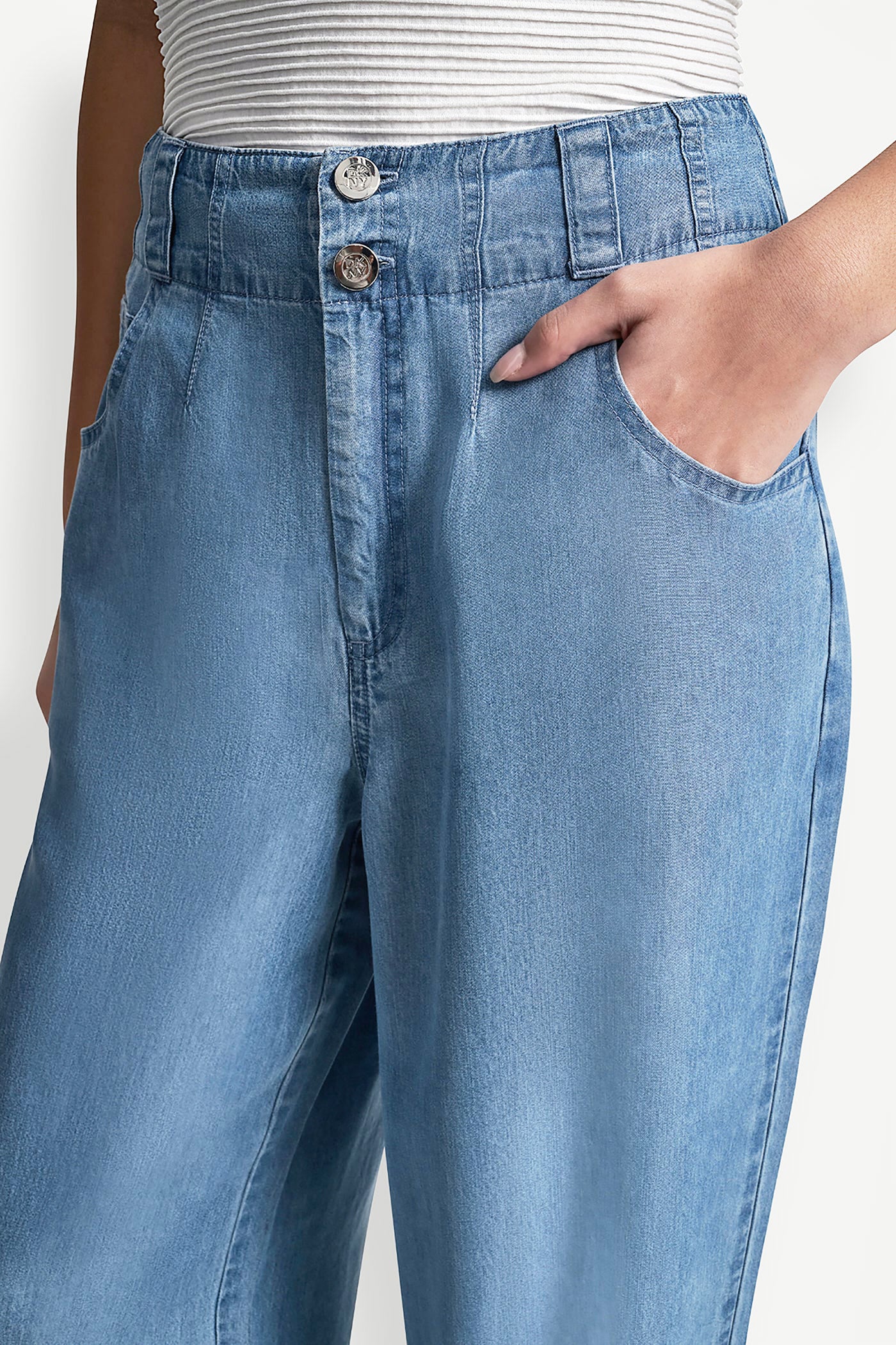 HIGH-RISE TENCEL WIDE LEG TROUSER JEAN - Stream - 6