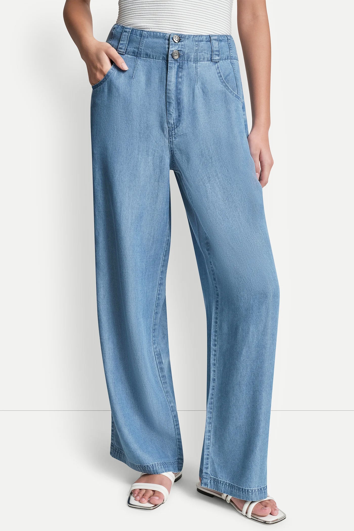 HIGH-RISE TENCEL WIDE LEG TROUSER JEAN - Stream - 2