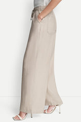 SEAMED WIDE LEG PULL-ON PANT - Pebble - 4