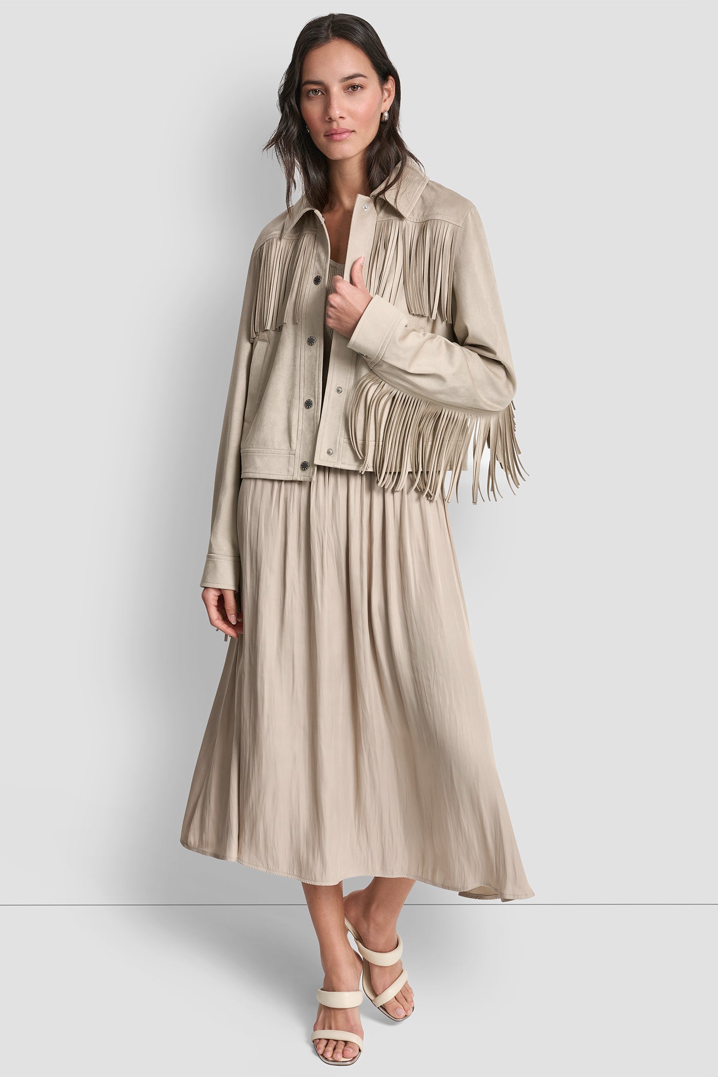 FRINGE JACKET - Pebble - 6