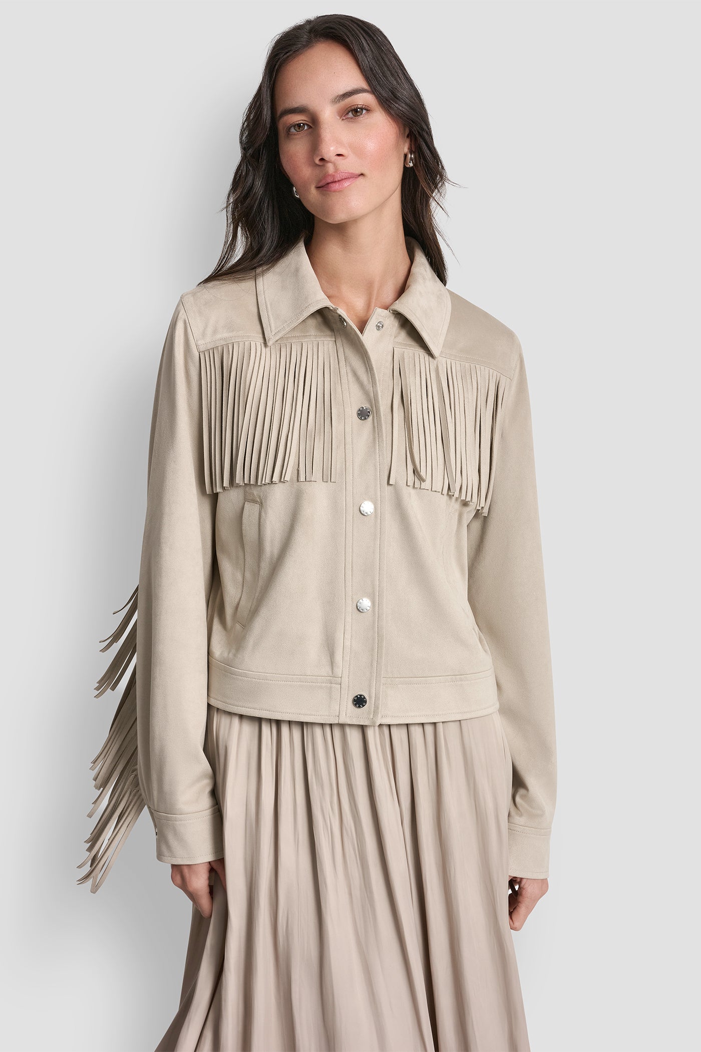 FRINGE JACKET - Pebble - 4