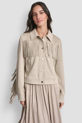 FRINGE JACKET - Pebble - 4