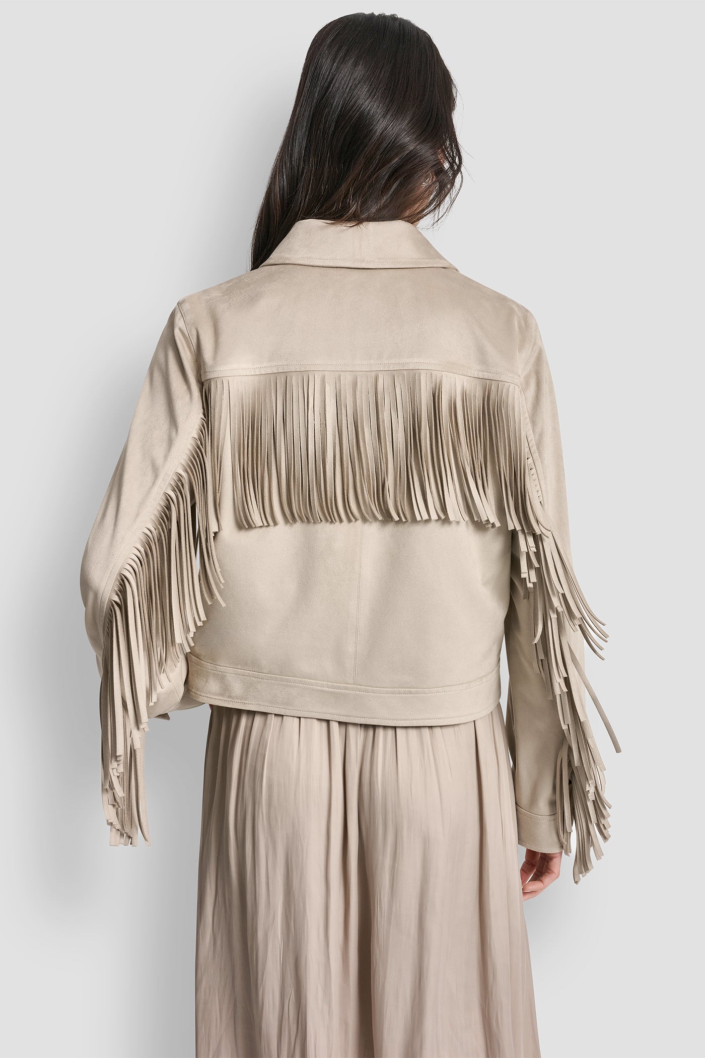 FRINGE JACKET - Pebble - 3