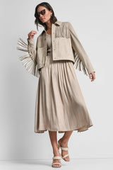 FRINGE JACKET - Pebble - 1
