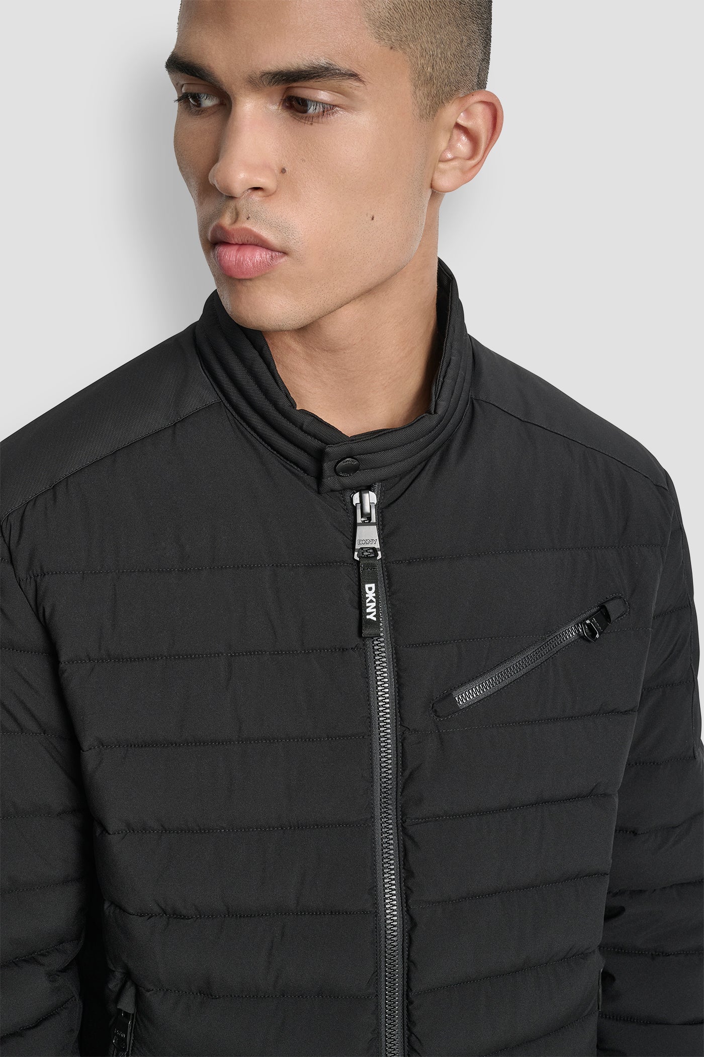 LIGHT WEIGHT MOTO JACKET - Black - 5