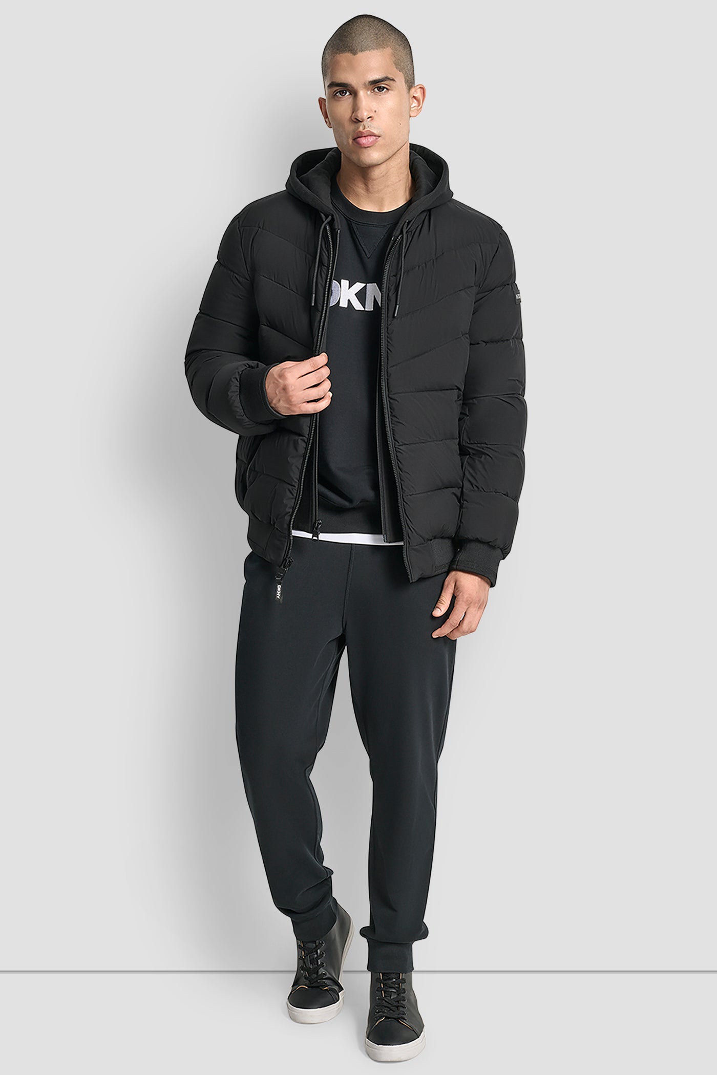 STRETCH BOMBER JACKET - Black - 13