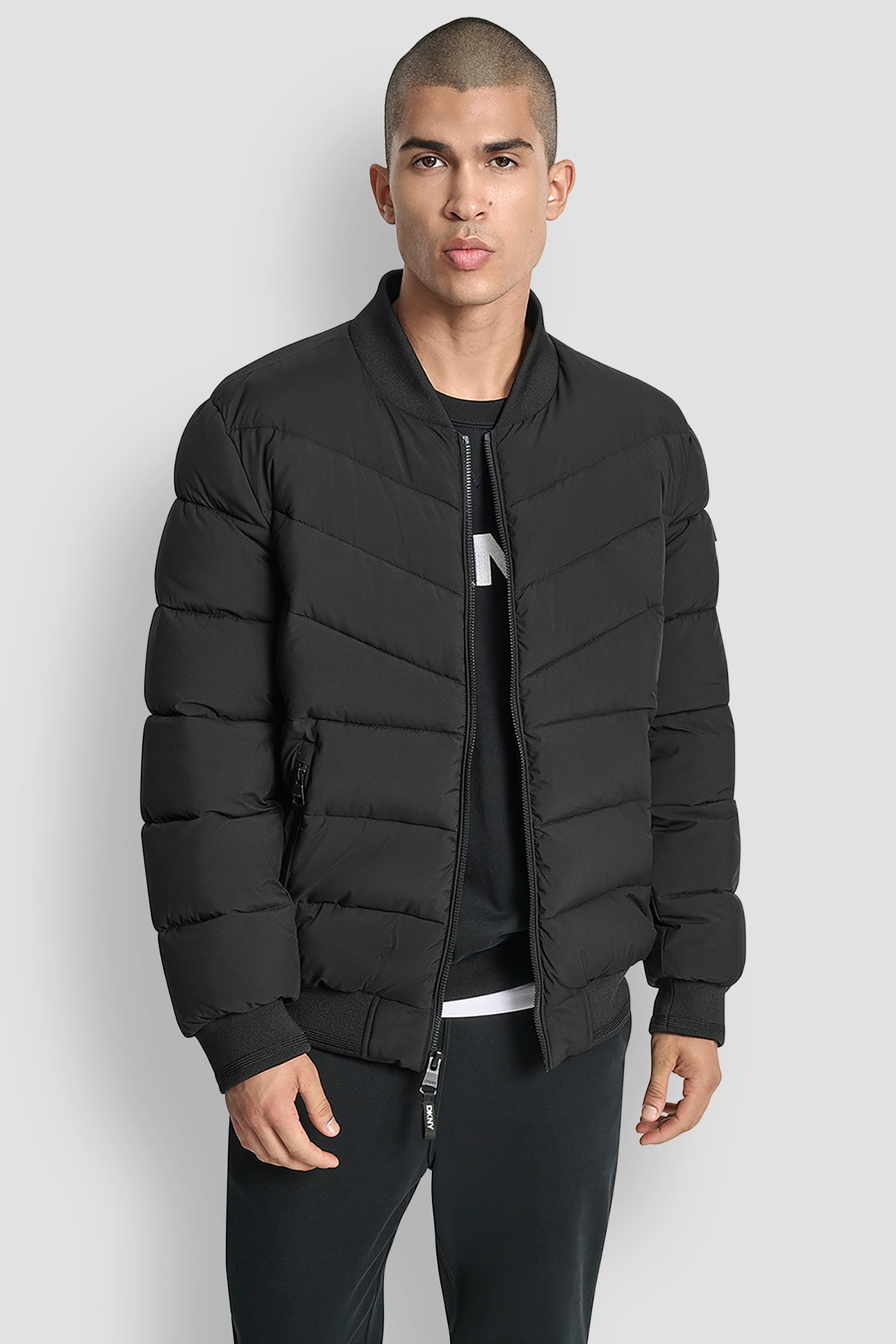 STRETCH BOMBER JACKET - Black - 5