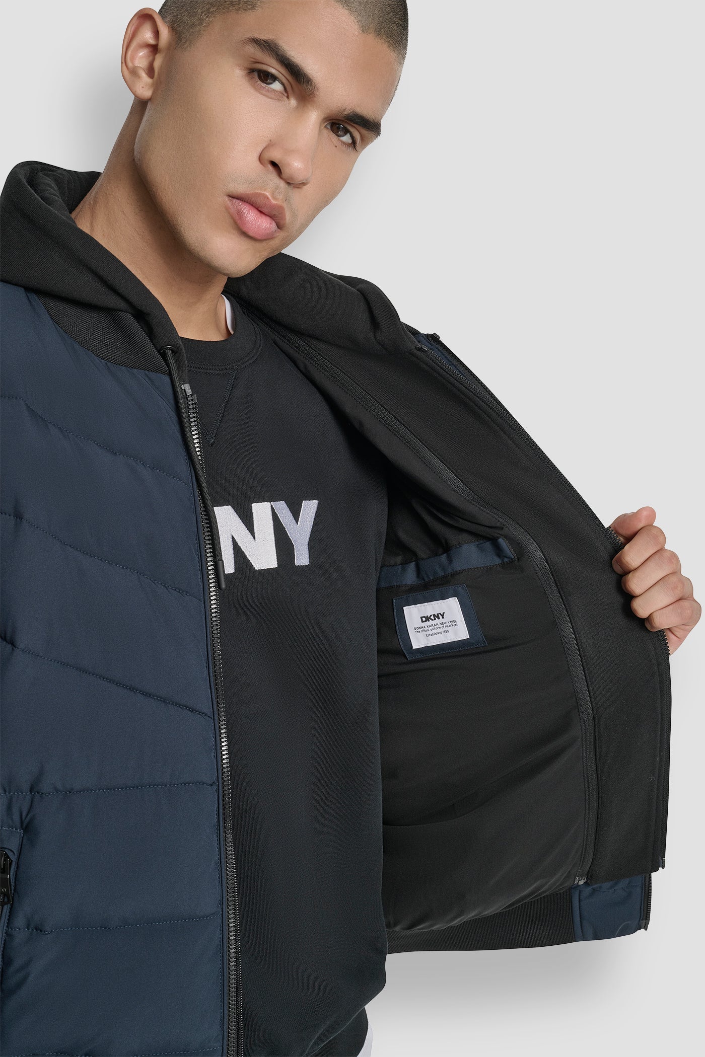 STRETCH BOMBER JACKET - NAVY - 8